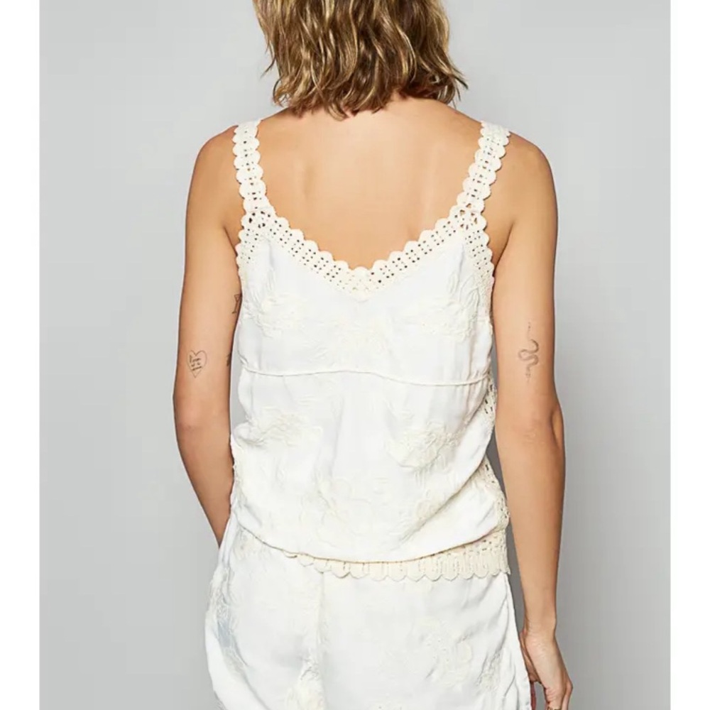 POL Cream Lace Trim Camisole
